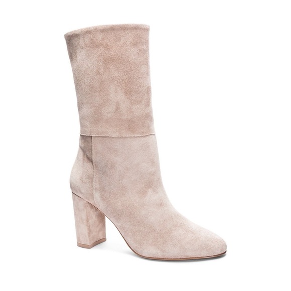 Chinese Laundry Suede Mid Calf Keep up Boots in Taupe Size 9..5M Brazil NWT - Picture 1 of 9